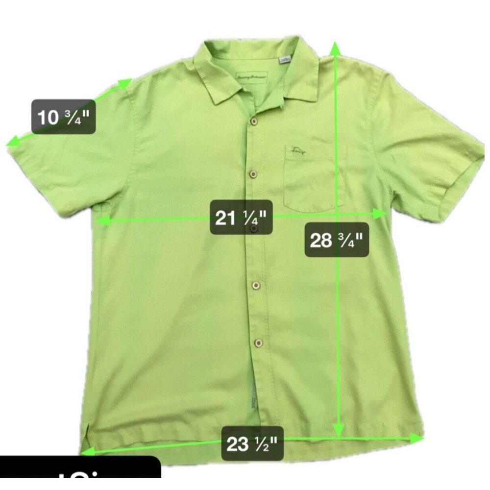 Tommy Bahama Shirt Mens Button Down LG Island Zone Performance Green silk blend - Picture 5 of 5